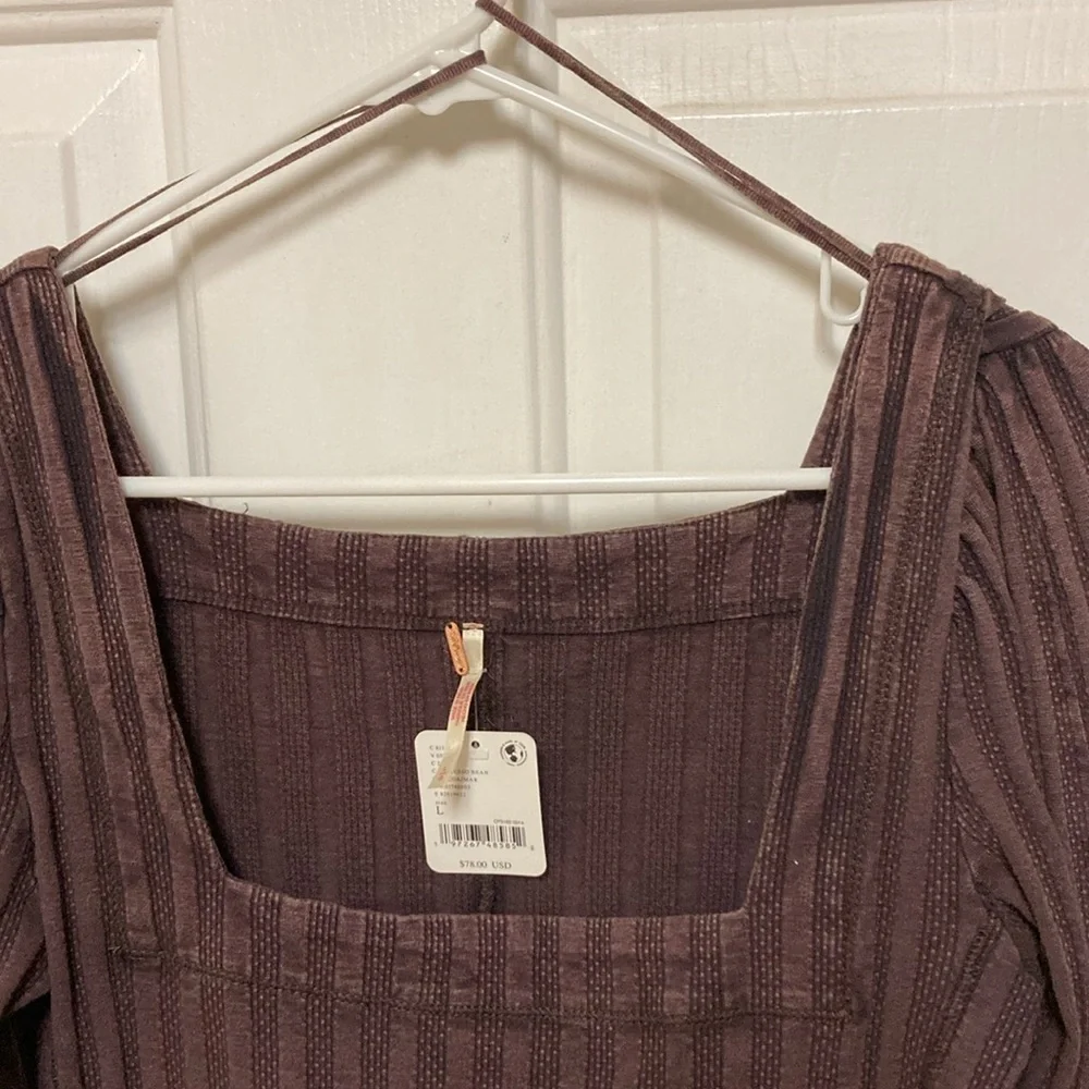 Free People Could I Love You More Eyelet Embroidered Ruffle Cuff Top - Picture 4 of 10